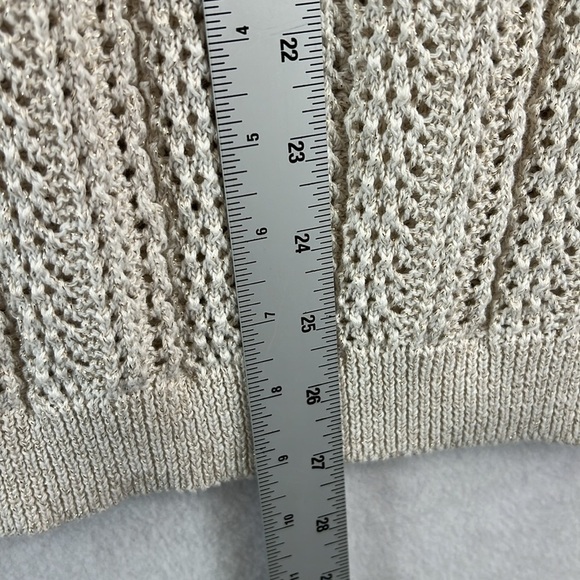 DKNY Jeans Women’s Sweater Vest XL Cream / Gold Open Knit Pattern NWT - Picture 12 of 12